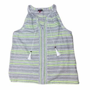 Vince Camuto Neon Cotton Blend Gauze Halter Top Lg